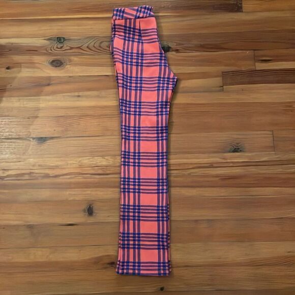 Cynthia Rowley Lincoln Orange Blue Knit Plaid Pants Womens Size 6 - Picture 4 of 14